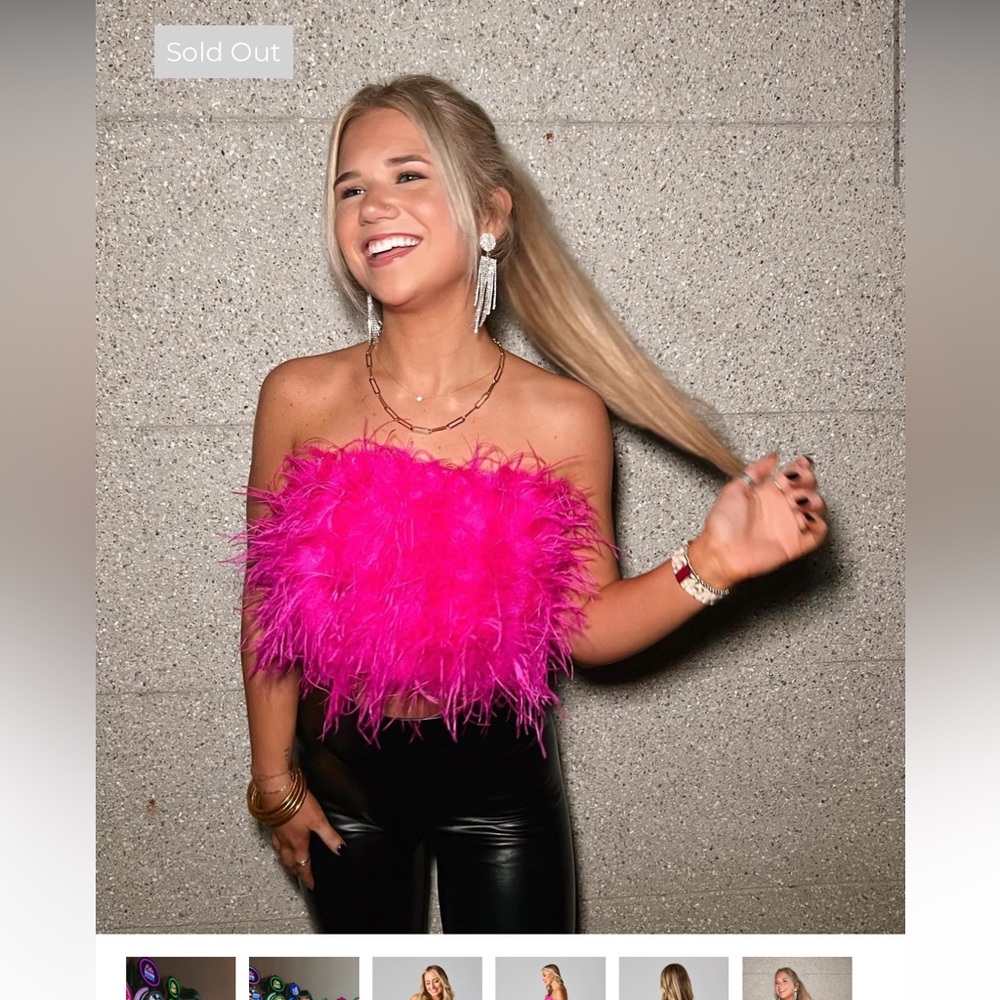 Pink Feather Top